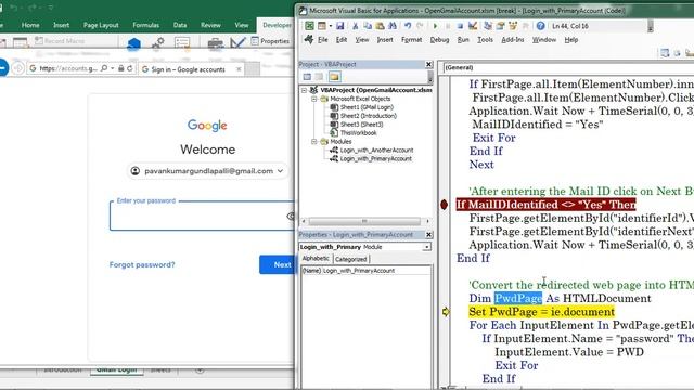 VBA Macros: Login Google Mail Account смотреть онлайн