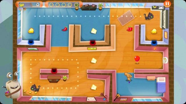 Мышка воришка в желудке БОССа в игре SPY MOUSE смотреть онлайн