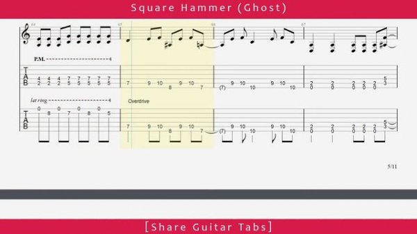 [Share Guitar Tabs] Square Hammer (Ghost) HD 1080p