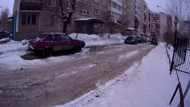 Камера Sjcam C200. Тест камеры 25. Сравнение режимов баланса белого при облачной погоде днем зимой