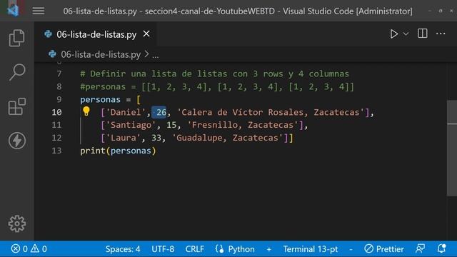 Nested lists | Lista de listas en Python | Listas anidadas | 2D List - Matrices en Python (parte 2) смотреть онлайн