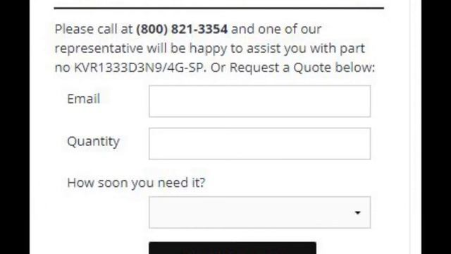 KVR1333D3N9/4G-SP Kingston 4GB PC3-10600 DDR3-1333MHz Non-ECC Unbuffered CL9 240-Pin DIMM Memory