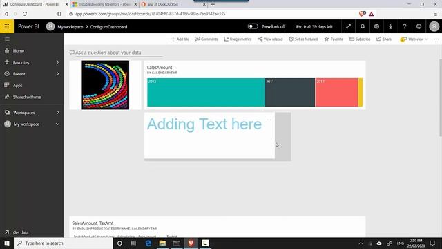 Add Text to Power BI dashboard смотреть онлайн