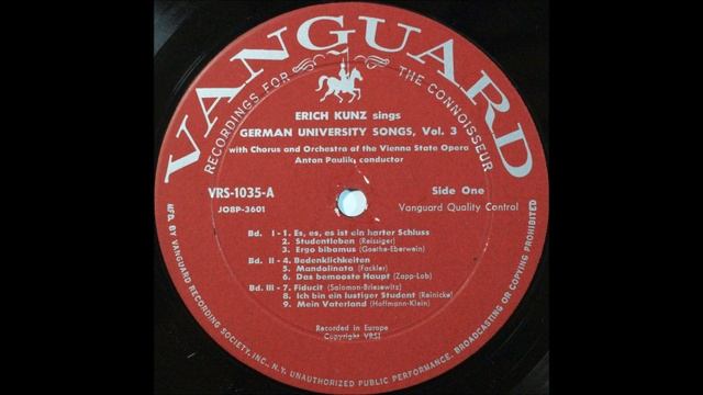 Erich Kunz, GERMAN UNIVERSITY SONGS, vol 3, Side 1 смотреть онлайн