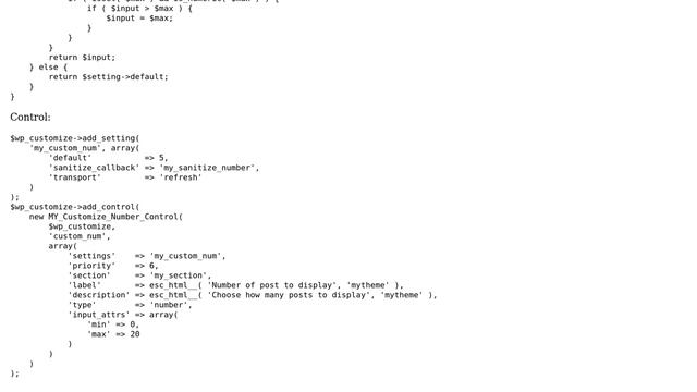 Wordpress: How to get input_attrs in the sanitize function? смотреть онлайн