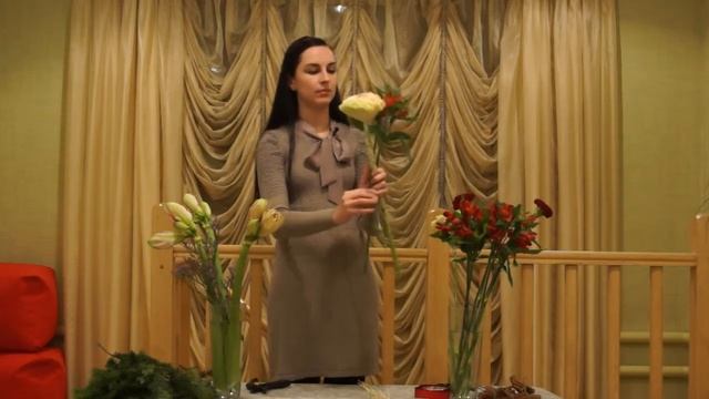 Зимний букет. Этапы сборки. смотреть онлайн