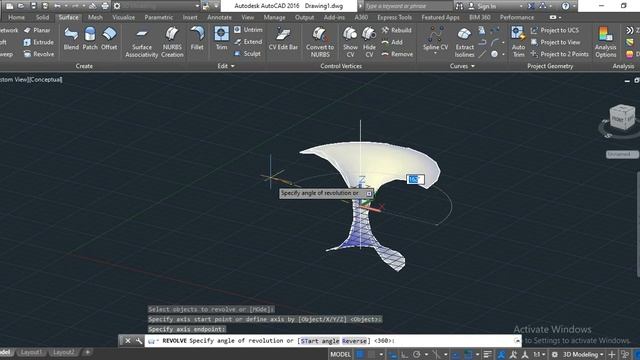 #Revolve #Command #Surface #Mode in #AutoCAD смотреть онлайн