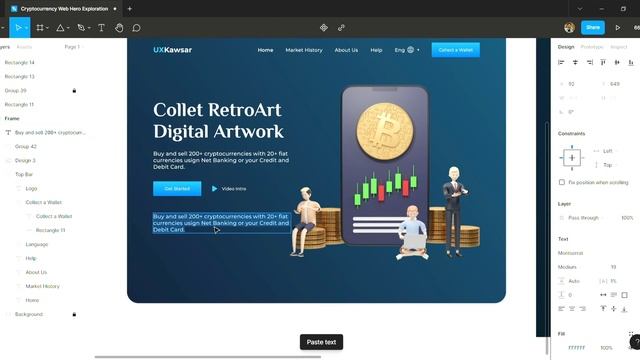 Crypto Currency Web Header Exploration | Figma Tutorial смотреть онлайн