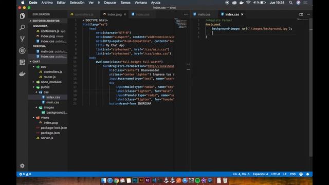 Aplicación de Chat con NodeJS y SocketIO - Vista del Registro смотреть онлайн