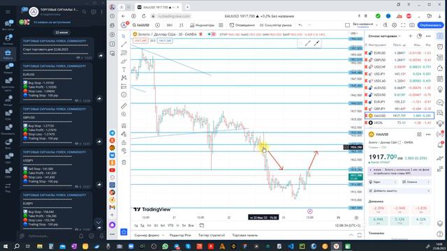 Разбор торговых рекомендаций forex за 22.06.2023 #forex #tradeideaslive #telegramforexsignals смотреть онлайн