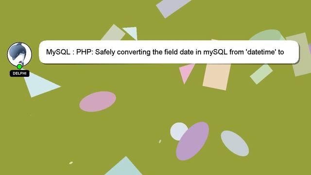 MySQL : PHP: Safely converting the field date in mySQL from 'datetime' to 'unix timestamp' without смотреть онлайн