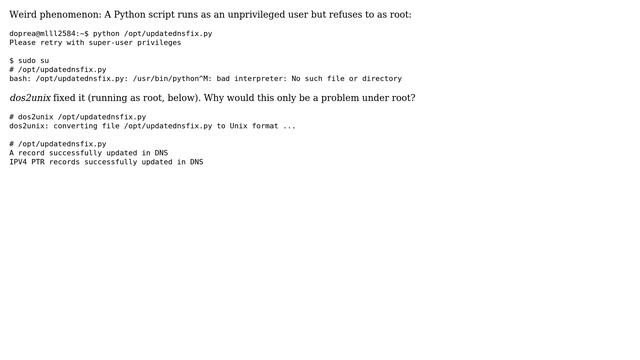 Linux: Shebang interpreter complains about encoding when run as root смотреть онлайн