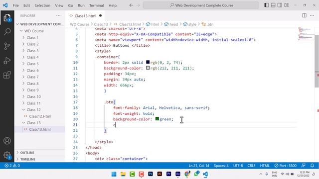 Creating Buttons Using HTML CSS | Buttons in CSS | CSS Buttons Styling | Hindi and URDU смотреть онлайн
