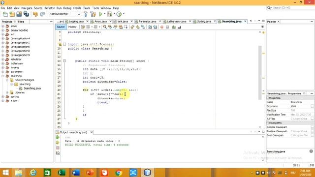 TUTORIAL CODING SEARCHING (SEQUENTIAL SEARCHING) Java Neatbeans смотреть онлайн