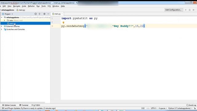 AUTOMATE WHATSAPP MESSAGE WITH PYTHON IN 5 MINUTES смотреть онлайн
