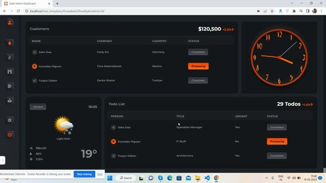 Free Dark Admin Dashboard Template 17 смотреть онлайн