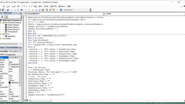 Webcam Image to excel user form to Excel Sheet , webcam live streaming / Data entry form #04 смотреть онлайн
