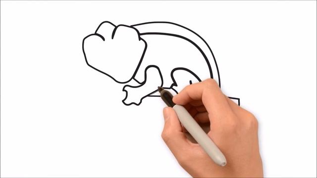 How to Draw a Cartoon Chameleon Easy step by step / Как нарисовать хамелеона смотреть онлайн