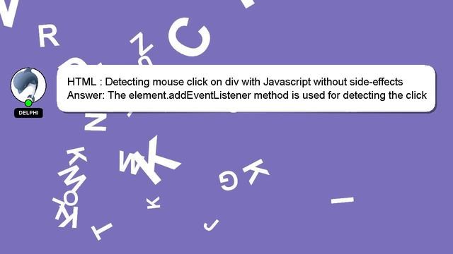 HTML : Detecting mouse click on div with Javascript without side-effects смотреть онлайн
