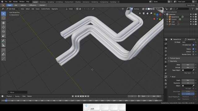 Blender 2.8. Modelling with Curves, how to make pipes. смотреть онлайн