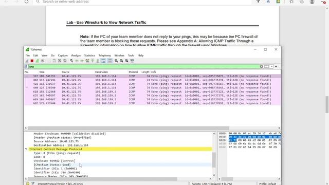 3.7.10 - Lab - Use Wireshark To View Network Traffic