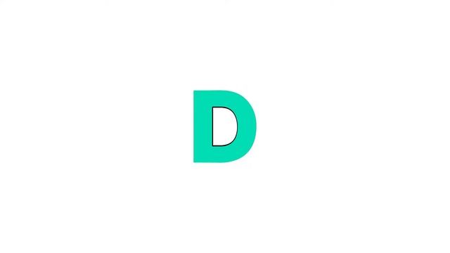 Alphabet D 3D rotation Lottie JSON animation смотреть онлайн