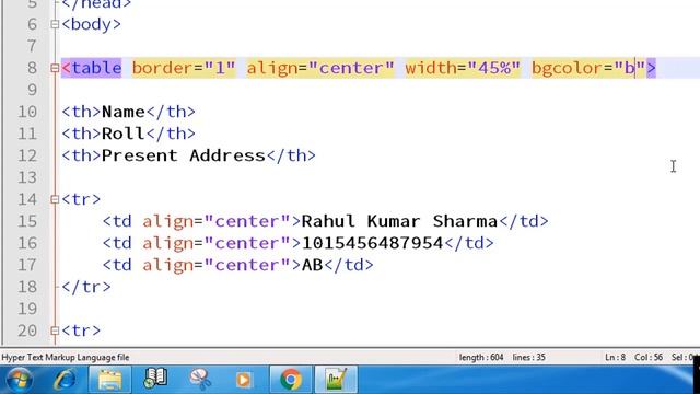 46. How to Change Table Background Color in HTML (Hindi) смотреть онлайн