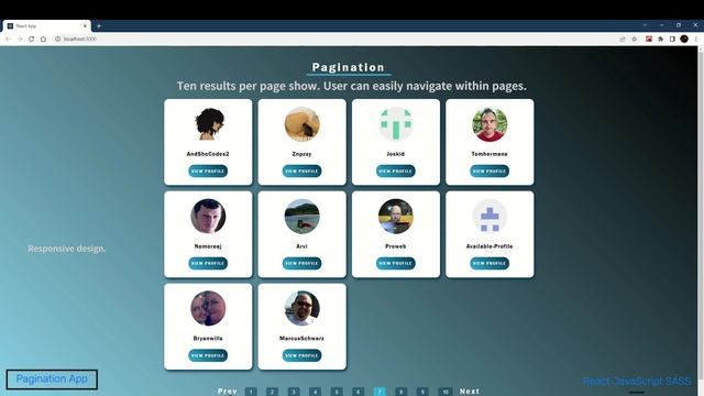 Pagination React JS смотреть онлайн