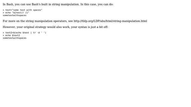 Unix & Linux: How do I remove spaces from shell variables? (5 Solutions!!) смотреть онлайн