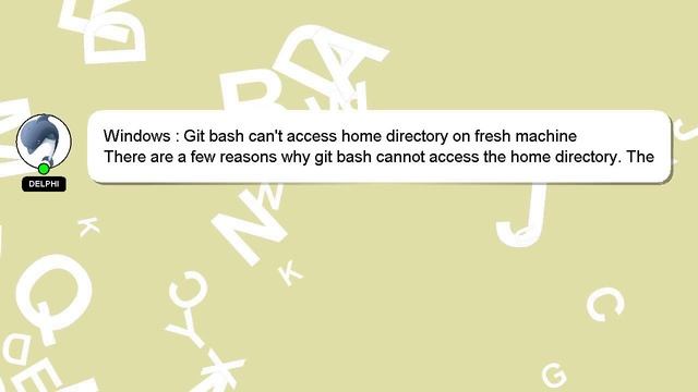 Windows : Git bash can't access home directory on fresh machine смотреть онлайн