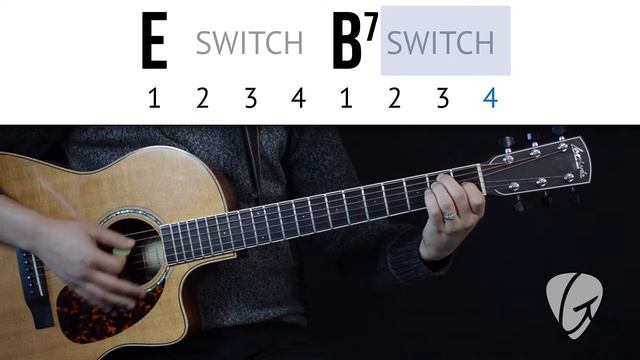 Chord Switching Practice - E to B7 - Guitar Lessons For Beginners | Easy Beginner Guitar Lessons смотреть онлайн