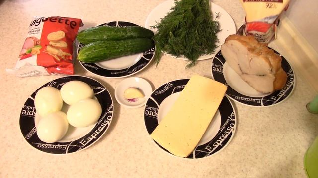 Салат с мясом и сухариками.Быстро, вкусно, празднично! смотреть онлайн