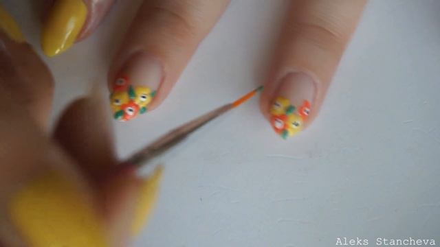 Омбре маникюр с цветя || Ombre Floral Mani || Aleks'Nails смотреть онлайн