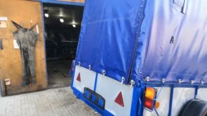 Самодельный прицеп. Установка окон в тент прицепа.