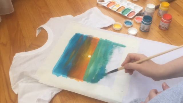 Рисую на футболке ЗАКАТ НА МОРЕ смотреть онлайн