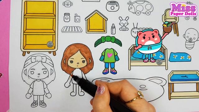 Coloring Toca Boca / How to draw Toca life world character /Quiet book paper doll / Toca boca DIY смотреть онлайн