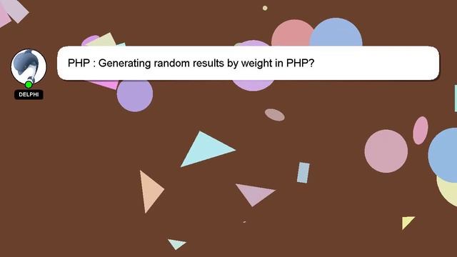 PHP : Generating random results by weight in PHP? смотреть онлайн