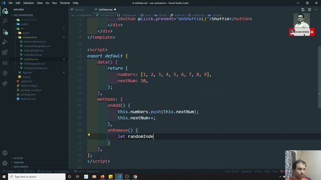 68. Apply Transition to the Lists of data for dynamic adding and removing elements - Vue js | Vue 3 смотреть онлайн