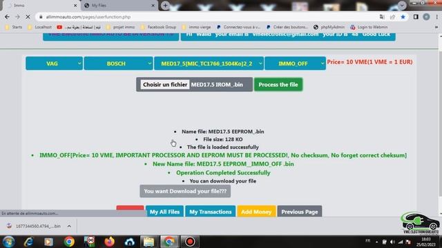 IMMO OFF VAG MED17.5 MIC EPR TC1766