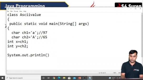 06 ASCII value Program in Java | Coding for Beginners | Java Programming Practice