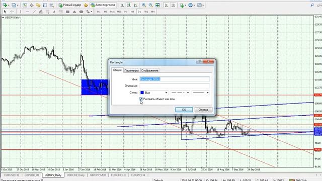 Инструмент прямоугольник в МТ4 смотреть онлайн
