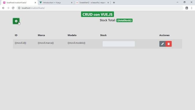 7/12 - CRUD con Vue.JS - Botón y formulario de ALTA con Vue.JS y Sweet Alert 2 смотреть онлайн