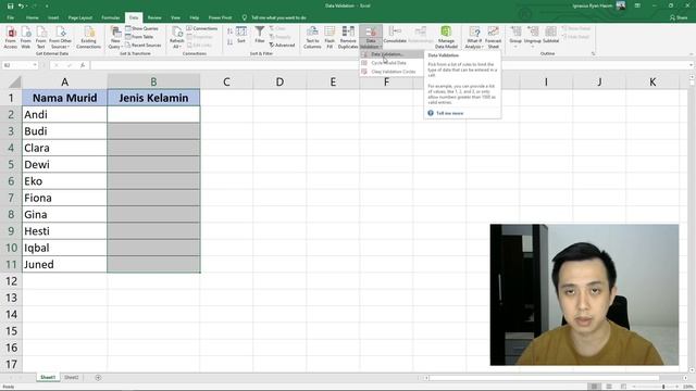 Membuat Drop Down List dengan Data Validation untuk Input Data - Tutorial Excel - ignasiusryan смотреть онлайн
