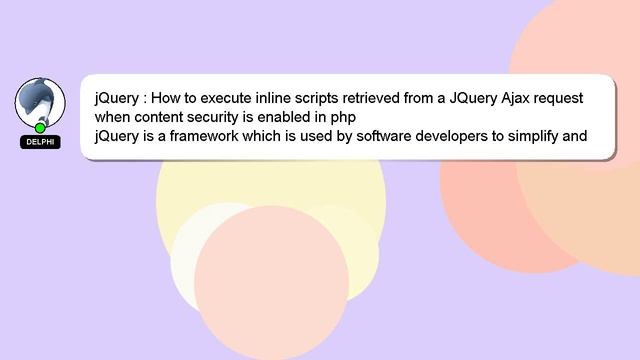 jQuery : How to execute inline scripts retrieved from a JQuery Ajax request when content security i смотреть онлайн