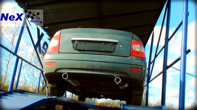 NeX® _Lada Priora 21702 хэтчбек. Глушитель основной с хромированными насадками 83 мм. смотреть онлайн