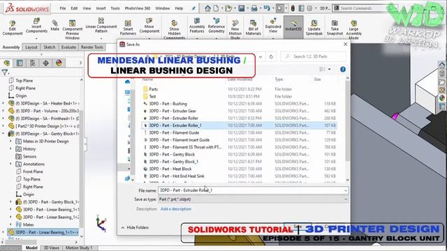 Solidworks Tutorial - 3D Printer Design - Episode 5 of 15 - Gantry Block Unit смотреть онлайн