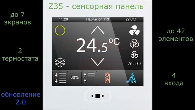 Сенсорная панель Z35 для управления гостиничным номером