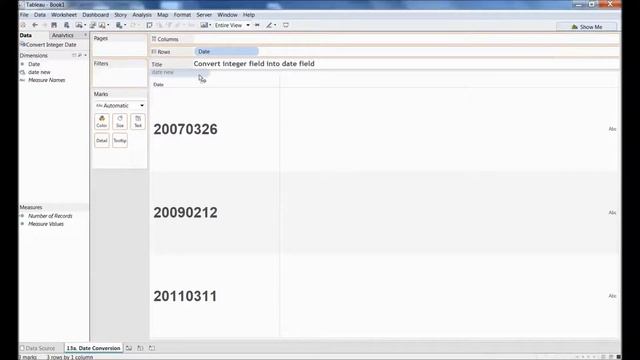 converting a date field from an integer or a string to a date: Tableau Quickvids смотреть онлайн