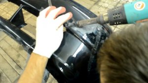 пайка бампера феном