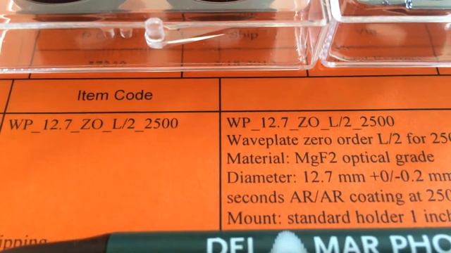 Mounted Zero-Order Half-Wave Plates 2500 nm, MgF2 Optical Grade sales@dmphotonics.com смотреть онлайн